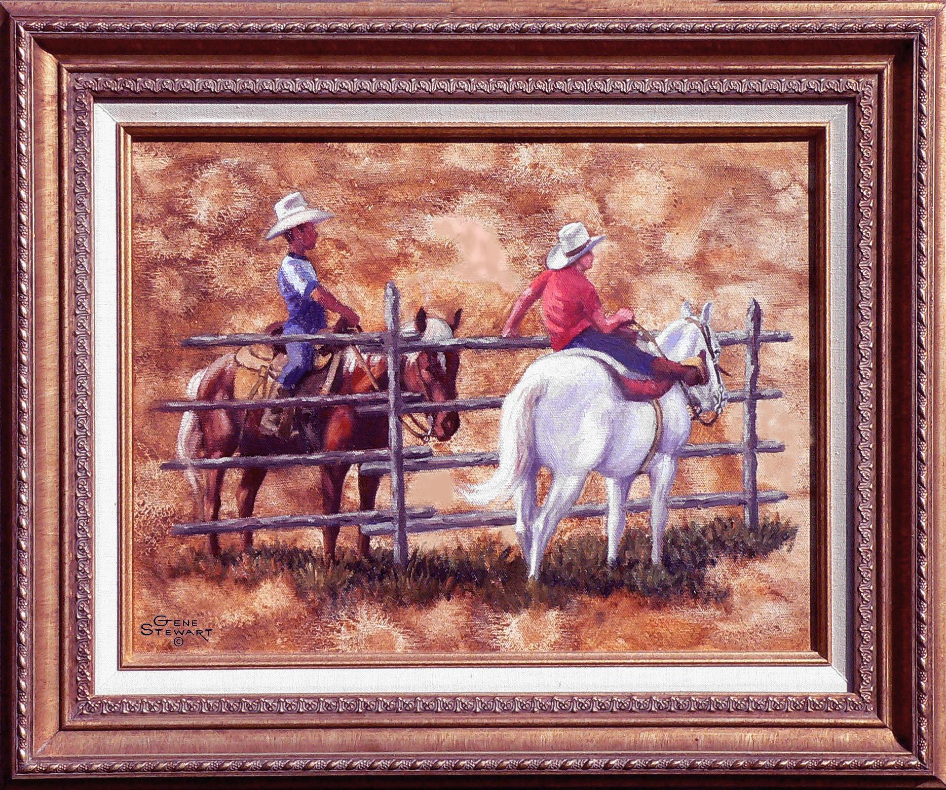 "Saddle Pals" oil painting